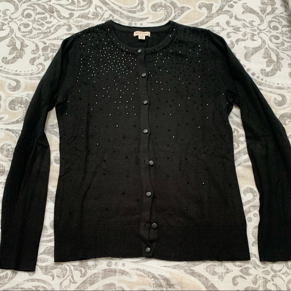 Merona Black Sweater with black Sequins